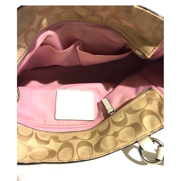 Coach Tan Signature print Tote Bag - Picture 6 of 9